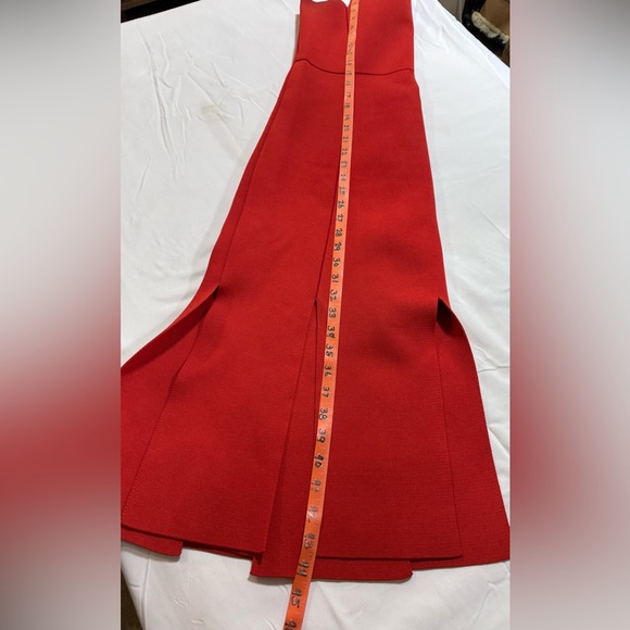 ADEAM Striking Red square neck split hem Midi Dress size 8 - Picture 15 of 15